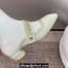 Dior Heel 3.5cm Belle-D Heeled Ankle Boots in White Patent Calfskin and Gold-Finish Studs 2024