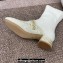 Dior Heel 3.5cm Belle-D Heeled Ankle Boots in White Patent Calfskin and Gold-Finish Studs 2024