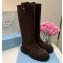 Prada Suede Calfskin High Boots Coffee 2024