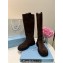 Prada Suede Calfskin High Boots Coffee 2024