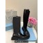 Prada Calfskin and Re-Nylon High Boots Black 2024