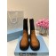 Prada Calfskin and Re-Nylon Ankle Boots Brown 2024