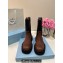 Prada Calfskin and Re-Nylon Ankle Boots Coffee 2024