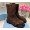 Prada Suede Calfskin Ankle Boots Coffee 2024