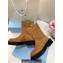 Prada Suede Calfskin Ankle Boots Brown 2024