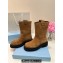 Prada Suede Calfskin Ankle Boots Brown 2024