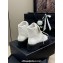 Chanel Lambskin Quilting Chain CC Logo Combat Boots White 2024