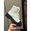 Chanel Lambskin Quilting Chain CC Logo Combat Boots White 2024