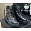 Chanel Lambskin Quilting Chain CC Logo Combat Boots Black 2024