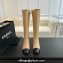 Chanel Heel 7cm Calfskin Chain High Boots G45977 Beige 2024