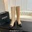 Chanel Heel 7cm Calfskin Chain High Boots G45977 Beige 2024