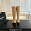 Chanel Heel 7cm Calfskin Chain High Boots G45977 Beige 2024