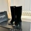 Chanel Heel 7cm Calfskin Chain High Boots G45977 Suede Black 2024