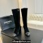 Chanel Heel 7cm Calfskin Chain High Boots G45977 Suede Black 2024