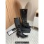 Chanel Heel 5cm CC Logo High Boots Crinkled Calfskin Black 2024