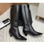Chanel Heel 5cm CC Logo High Boots Calfskin Black 2024