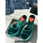 Alaia Heel 13.5cm Platform 3cm velvet Wedge Mules Green 2024