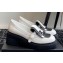 Chanel Calfskin Moccasins White/Black with Buckle 2024
