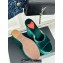 Alaia Heel 13.5cm Platform 3cm velvet Wedge Mules Green 2024