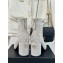 Chanel Heel 7cm Suede Calfskin & Lambskin Short Boots G45900 Gray & Black 2024