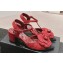 Chanel Camellia Sandals Suede Burgundy 2024