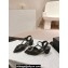 Chanel Camellia Sandals Leather Black 2024