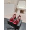 Chanel Velvet Camellia Sandals G45928 Burgundy 2024