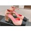 Chanel Crystal Heel Mary Janes G45235 Suede Pink 2024