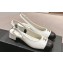Chanel Heel 4.5cm Calfskin Slingbacks G45768 White 2024