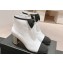 Chanel Heel 7cm Lambskin & Grosgrain Short Boots G45695 White 2024
