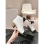 Chanel Heel 7cm Lambskin & Grosgrain Short Boots G45695 White 2024