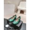 Chanel Heel 5cm Lambskin Mary Janes G45777 Green 2024