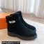 Hermes Veo ankle boots in monochrome suede calfskin Black and lined with woolskin 2024