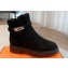 Hermes Veo ankle boots in monochrome suede calfskin Black and lined with woolskin 2024