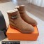 Hermes Veo ankle boots in monochrome suede calfskin Brown and lined with woolskin 2024