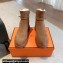 Hermes Veo ankle boots in monochrome suede calfskin Brown and lined with woolskin 2024