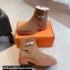 Hermes Veo ankle boots in monochrome suede calfskin Brown and lined with woolskin 2024