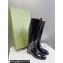 Gucci Heel 2.5cm Buckle-Detail Knee-Length Boots in Brushed Leather Black 2024