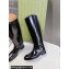 Gucci Heel 2.5cm Buckle-Detail Knee-Length Boots in Brushed Leather Black 2024