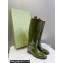 Gucci Heel 2.5cm Buckle-Detail Knee-Length Boots in Brushed Leather Green 2024