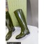 Gucci Heel 2.5cm Buckle-Detail Knee-Length Boots in Brushed Leather Green 2024