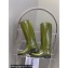 Gucci Heel 2.5cm Buckle-Detail Knee-Length Boots in Brushed Leather Green 2024