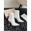 Jimmy Choo Heel 9.5cm Scarlett Ankle Boots in White Nappa Leather 2024