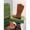 Gucci Heel 4cm Women's Boots with Double G and Studs in Lizard-print Leather Brown 2024