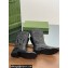 Gucci Heel 4cm Women's Boots with Double G and Studs in Lizard-print Leather Black 2024