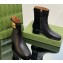 Gucci Heel 3.5cm Women's Retro G Ankle Boots in Leather Black 2024