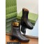 Gucci Heel 3.5cm Women's Retro G Ankle Boots in Leather Black 2024