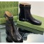 Gucci Heel 3.5cm Women's Ankle Boots with Double G in Crinkle Patent Leather Black 2024