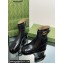 Gucci Heel 3.5cm Women's Ankle Boots with Double G in Crinkle Patent Leather Black 2024