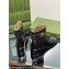 Gucci Heel 3.5cm Women's Ankle Boots with Double G in Crinkle Patent Leather Black 2024